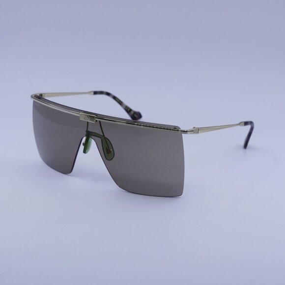Gucci GG1096S 002 Sunglasses Gold Shield Frame, Brown Lenses - Picture 1 of 11